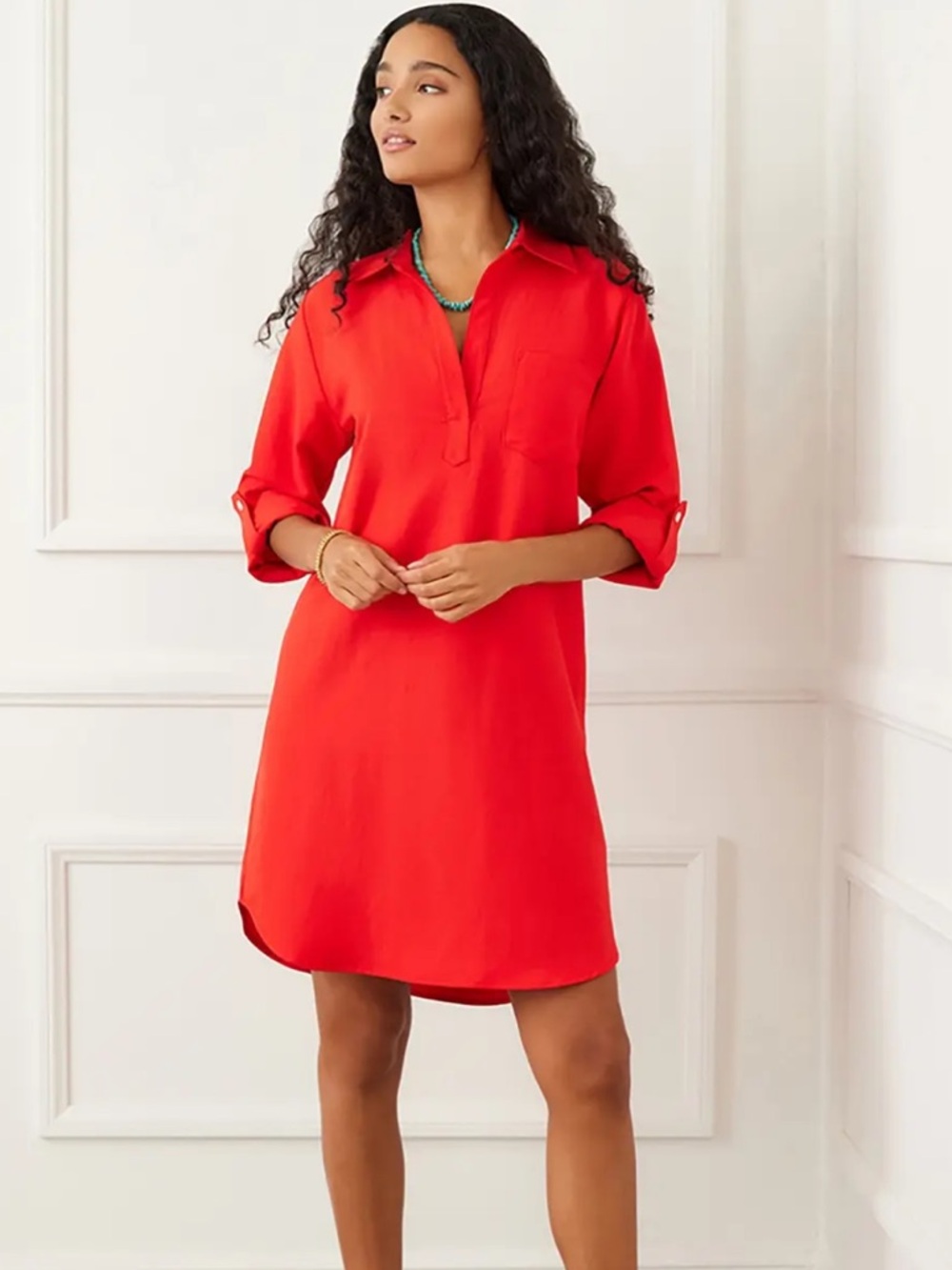 Karen Kane Bright Red Popover Dress